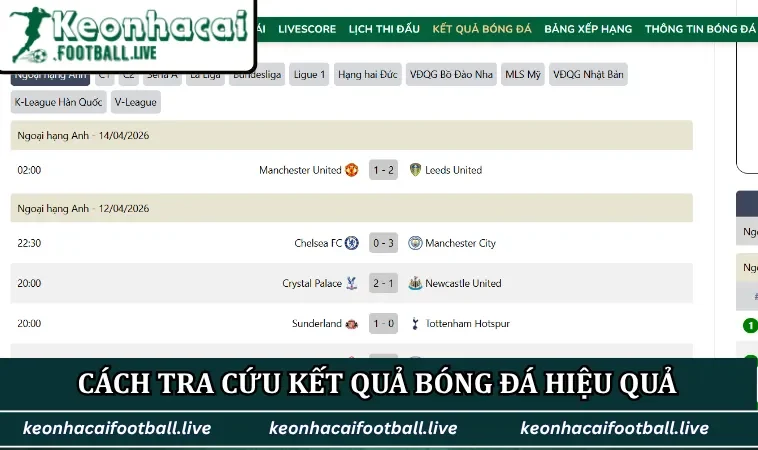 Cách tra cứu kết quả bóng đá hiệu quả tại Kèo Nhà Cái Football